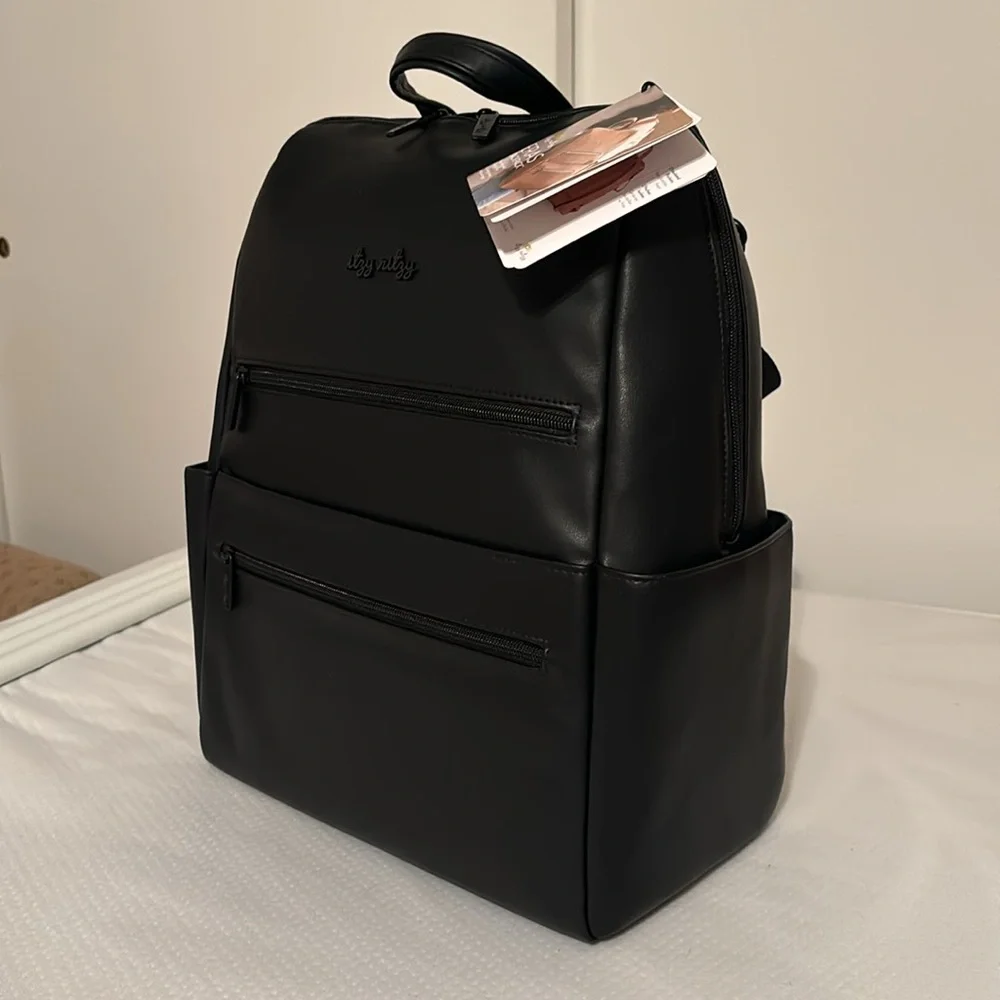Itzy Ritzy Black Convertible Diaper Backpack